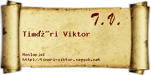 Timári Viktor névjegykártya